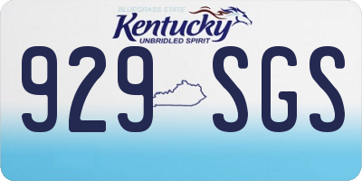 KY license plate 929SGS