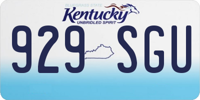 KY license plate 929SGU