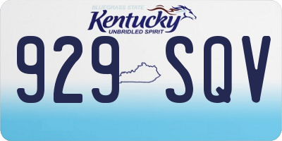 KY license plate 929SQV