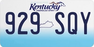 KY license plate 929SQY