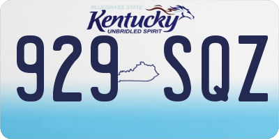 KY license plate 929SQZ