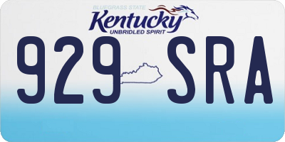 KY license plate 929SRA
