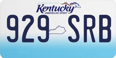 KY license plate 929SRB
