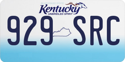 KY license plate 929SRC