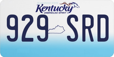 KY license plate 929SRD