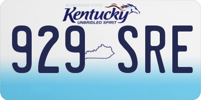 KY license plate 929SRE