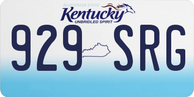 KY license plate 929SRG