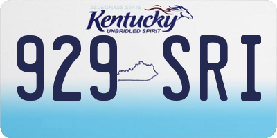 KY license plate 929SRI