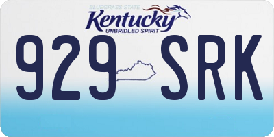 KY license plate 929SRK