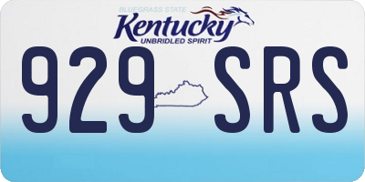 KY license plate 929SRS