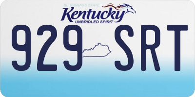 KY license plate 929SRT