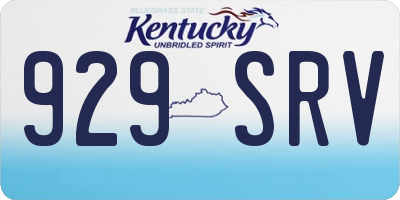 KY license plate 929SRV