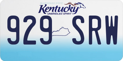 KY license plate 929SRW
