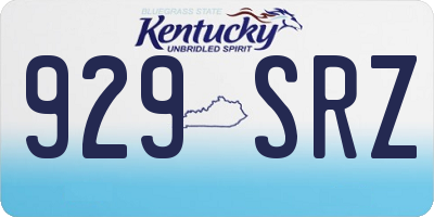 KY license plate 929SRZ