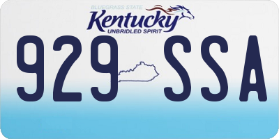 KY license plate 929SSA