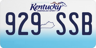 KY license plate 929SSB