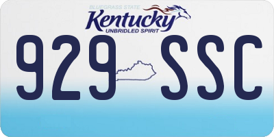 KY license plate 929SSC