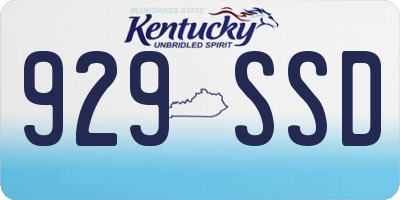 KY license plate 929SSD
