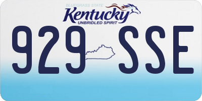 KY license plate 929SSE