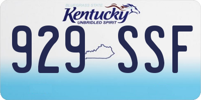 KY license plate 929SSF