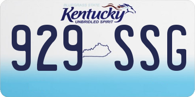 KY license plate 929SSG