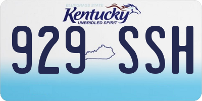 KY license plate 929SSH