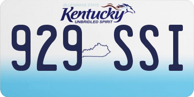 KY license plate 929SSI