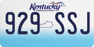 KY license plate 929SSJ