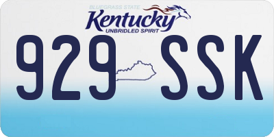 KY license plate 929SSK