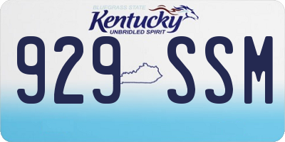 KY license plate 929SSM