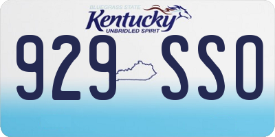 KY license plate 929SSO