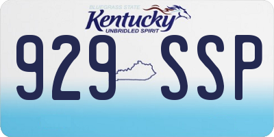 KY license plate 929SSP