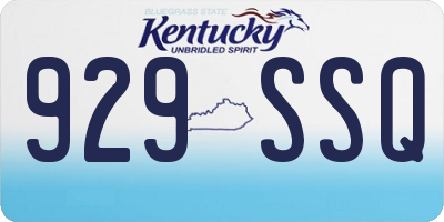 KY license plate 929SSQ