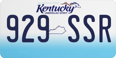 KY license plate 929SSR