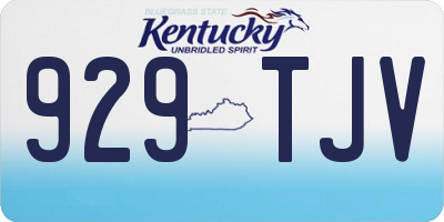 KY license plate 929TJV