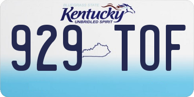KY license plate 929TOF