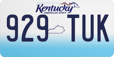 KY license plate 929TUK