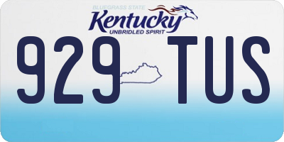 KY license plate 929TUS