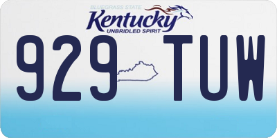 KY license plate 929TUW