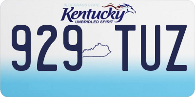 KY license plate 929TUZ