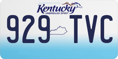 KY license plate 929TVC