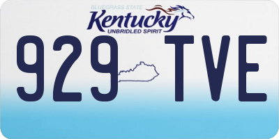 KY license plate 929TVE