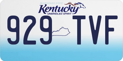 KY license plate 929TVF