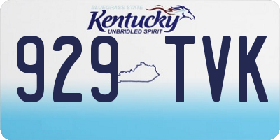 KY license plate 929TVK
