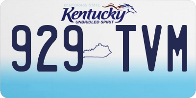 KY license plate 929TVM