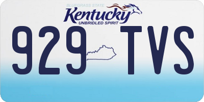 KY license plate 929TVS