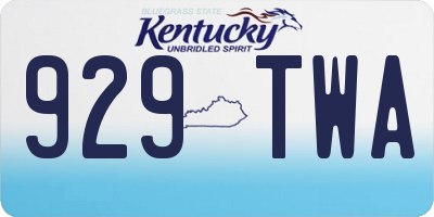 KY license plate 929TWA