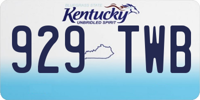 KY license plate 929TWB