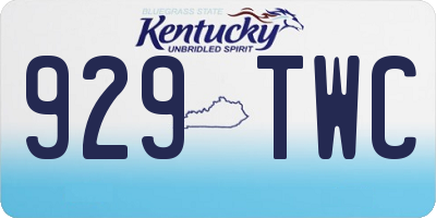 KY license plate 929TWC