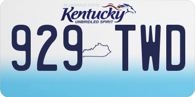 KY license plate 929TWD